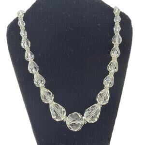 Vintage Art Deco Graduated Faceted Crystal Necklace